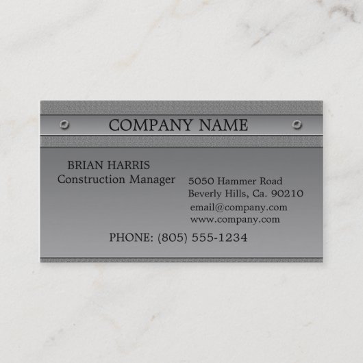 建築の銀製の金属のエンボスのクラシック 名刺 (正面)