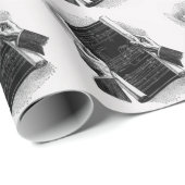 建築の青写真を持つ手、ヴィンテージ ビジネス ラッピングペーパー (ロールコーナー)