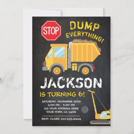 建築の黒板の誕生日の招待状 招待状 (正面)