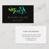 建築は便利屋のティール（緑がかった色）の黒の大工に用具を使います 名刺 (正面/裏面)