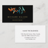 建築は便利屋の暗藍色の大工に用具を使います 名刺 (正面/裏面)