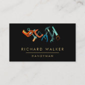 建築は便利屋の暗藍色の大工に用具を使います 名刺 (正面)