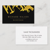 建築は便利屋の金ゴールドの黒に用具を使います 名刺 (正面/裏面)