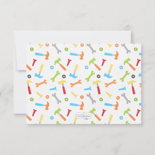 建築は誕生日のサンキューカードに用具を使います サンキューカード (裏面)