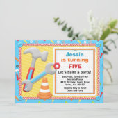 建築は誕生日のパーティの招待状に用具を使います 招待状 (スタンド正面)