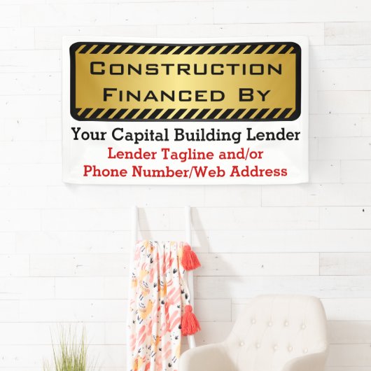 建築は銀行開発業者のジョブサインで融資 横断幕 (インサイチュ)