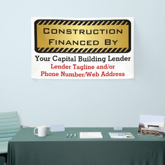 建築は銀行開発業者のジョブサインで融資 横断幕 (トレードショー)