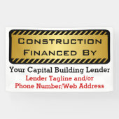 建築は銀行開発業者のジョブサインで融資 横断幕 (横)