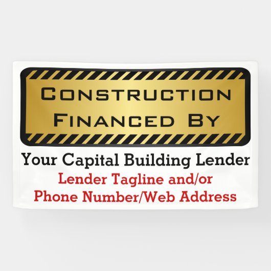 建築は銀行開発業者のジョブサインで融資 横断幕 (横)