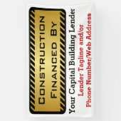 建築は銀行開発業者のジョブサインで融資 横断幕 (縦)