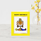 建築または道路作業者の誕生日カード カード (黄色い花)