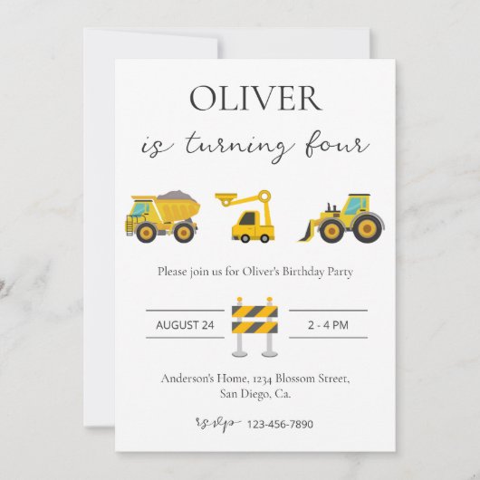 建築をテーマにしたデザイン誕生日 招待状 (正面)