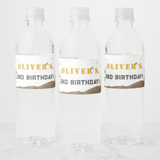 建築をテーマにしたパーティーでブラストを構築 ペットボトルラベル (ボトル)