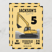 建築をテーマにした子供の誕生日パーティー 招待状 (正面/裏面)