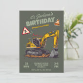 建築をテーマにした子供の誕生日パーティー 招待状 (スタンド正面)