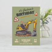 建築をテーマにした子供の誕生日パーティー 招待状 (スタンド正面)