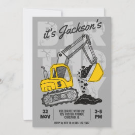 建築をテーマにした子供の誕生日パーティー 招待状