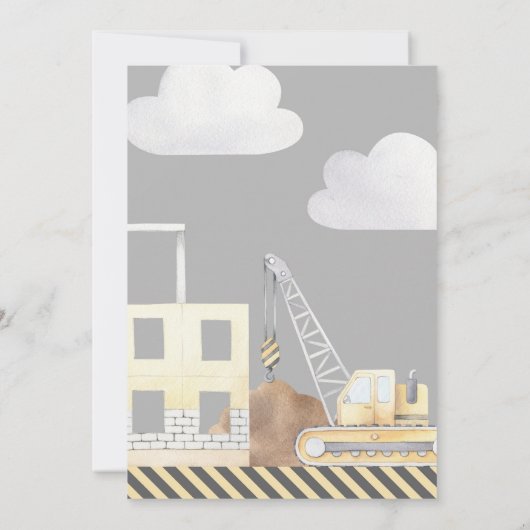 建築をテーマにした男の子の赤ちゃんシャワー 招待状 (裏面)