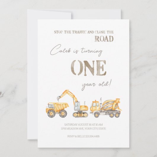 建築をテーマにした第1誕生日招待状 招待状 (正面)