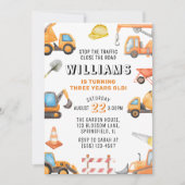 建築をテーマにした第3の誕生日パーティー 招待状 (正面)