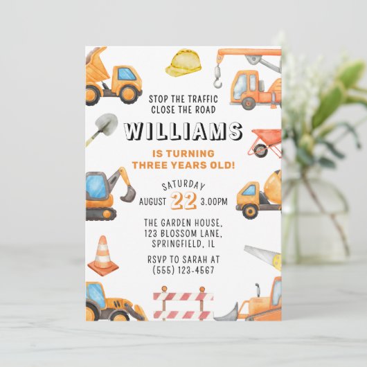 建築をテーマにした第3の誕生日パーティー 招待状 (スタンド正面)