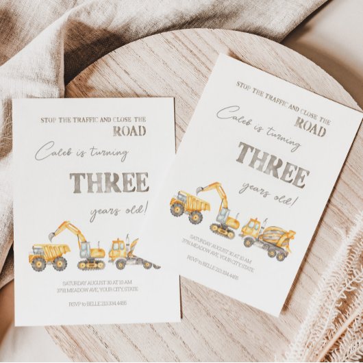 建築をテーマにした第3誕生日招待状 招待状