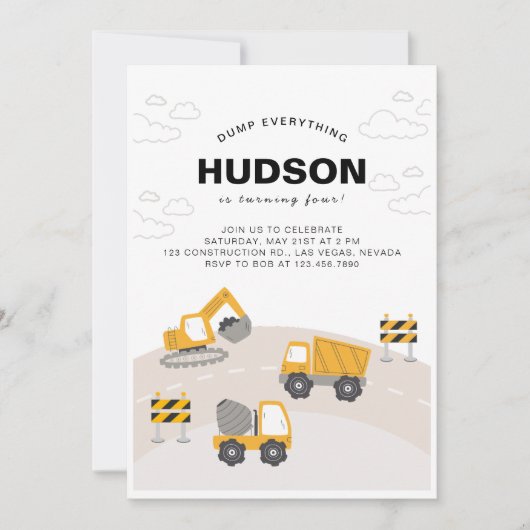 建築をテーマにした誕生日パーティーの招待状 招待状 (正面)