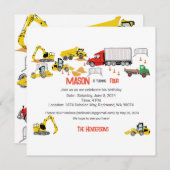 建築をテーマにした誕生日パーティーの招待状 案内状 (正面/裏面)