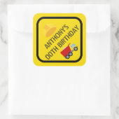 建築をテーマにした誕生日パーティー年齢 スクエアシール (バッグ)