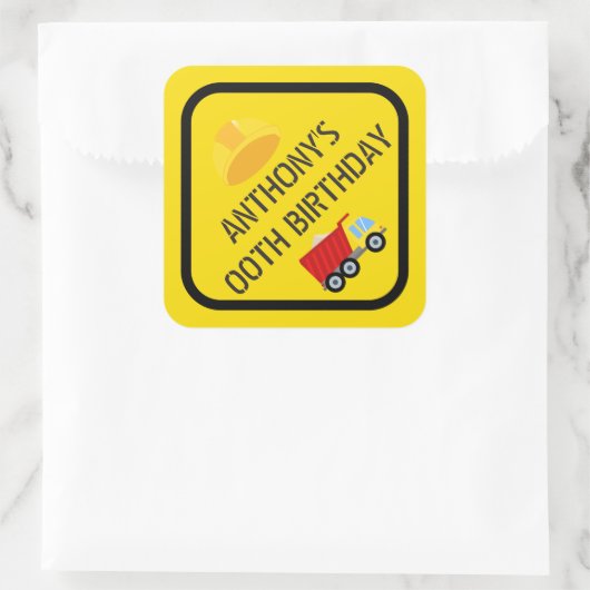 建築をテーマにした誕生日パーティー年齢 スクエアシール (バッグ)