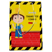 建築をテーマにした誕生日パーティー年齢 ミディアムペーパーバッグ (正面)