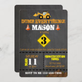 建築をテーマにした誕生日パーティー 招待状 (正面/裏面)