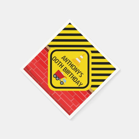 建築をテーマにした誕生日会パーソナライズされた スタンダードカクテルナプキン (角)