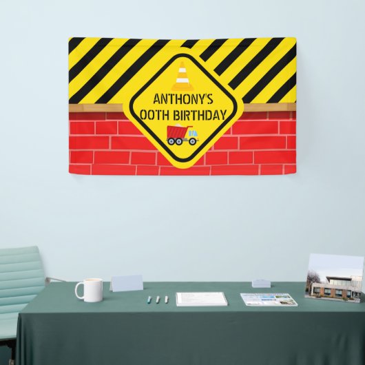 建築をテーマにした誕生日会パーソナライズされた 横断幕 (トレードショー)