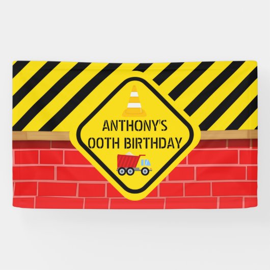 建築をテーマにした誕生日会パーソナライズされた 横断幕 (横)