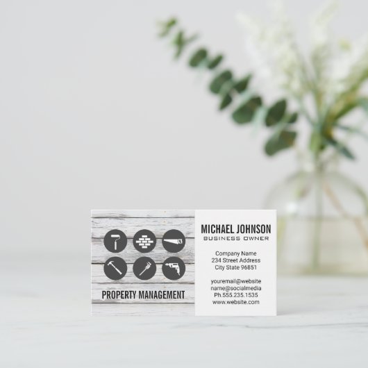 建築アイコン | 木工大工 名刺 (スタンド正面)