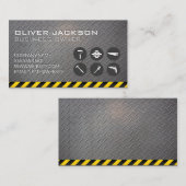 建築アイコン |錆びた金属 |鉄鋼 名刺 (正面/裏面)