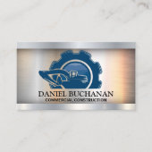 建築アース引越し業者ロゴ |金属 名刺 (正面)