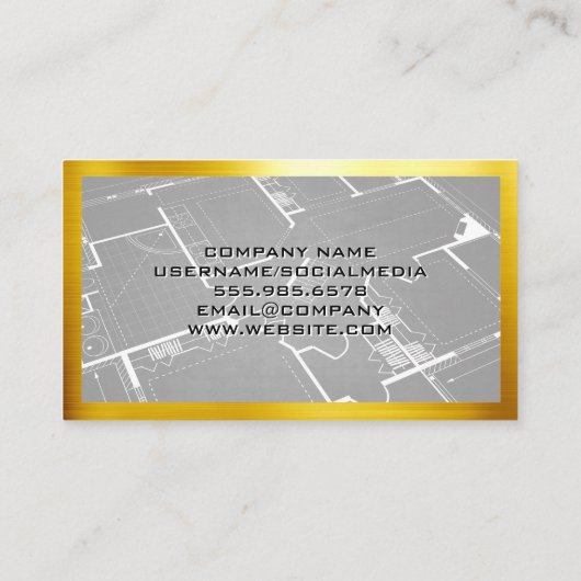 建築アース引越し業者ロゴ | 青写真 名刺 (裏面)