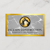 建築アース引越し業者ロゴ | 青写真 名刺 (正面)