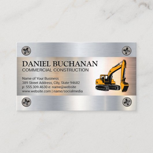 建築アース引越し業者車 |金属製ねじ 名刺 (正面)