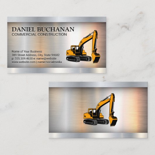 建築アース引越し業者車 |金属 名刺 (正面/裏面)