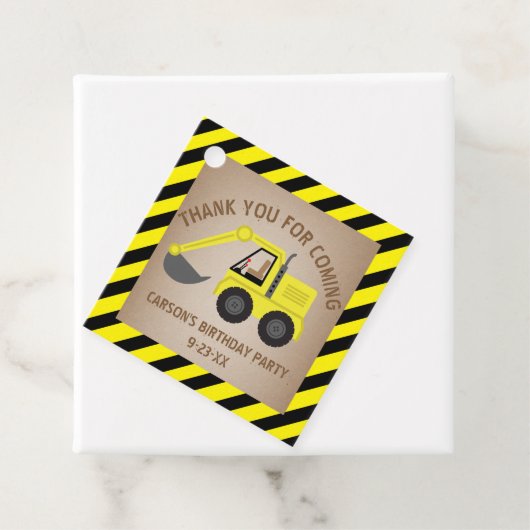 建築イエローショベル誕生日ありがとう フェイバータグ (インサイチュ)