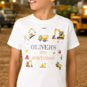 建築イエローテーマボーイバースデーパーティー Tシャツ