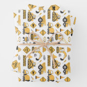 建築イエローボーズダンプトラック誕生日 ラッピングペーパーシート (インサイチュ)