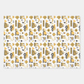 建築イエローボーズダンプトラック誕生日 ラッピングペーパーシート (正面)