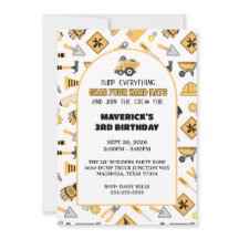 建築イエローボーズダンプトラック誕生日