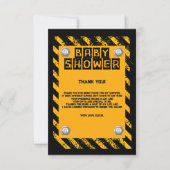 建築イエロー&ブラックベビーシャワー サンキューカード (正面)