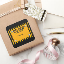 建築イエロー&ブラックベビーシャワー スクエアシール