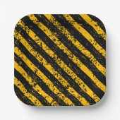 建築イエロー&ブラックベビーシャワー ペーパープレート (正面)